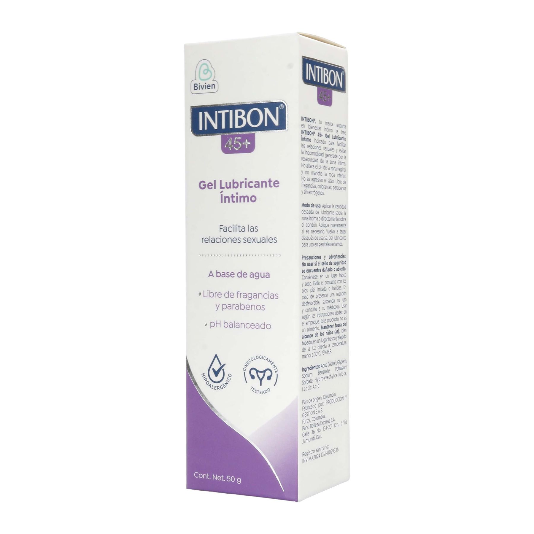 Intibon gel lubricante 45+ * 50 gr.