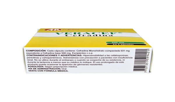 Veracef 500 mg * 24 caps. - Imagen 2