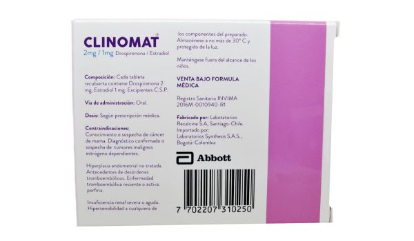 Clinomat 2/1 mg * 30 tabl. recub. - Imagen 2