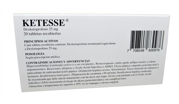 Ketesse 25 mg * 20 tabl. recub. A.MENARINI LATIN AMERICA