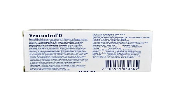 Vencontrol D 50 mg * 30 comprim. - Imagen 2