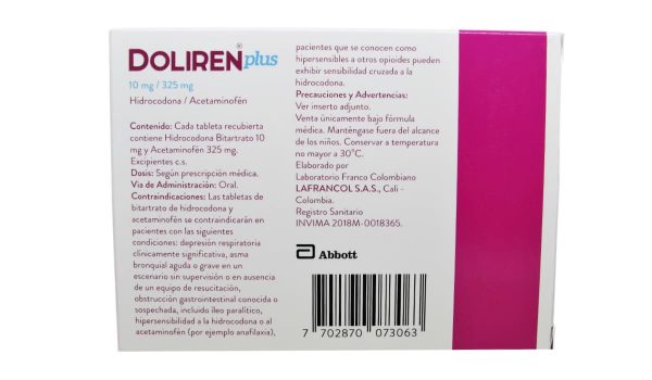 Doliren Plus 10/325 mg * 30 tabl. - Imagen 2