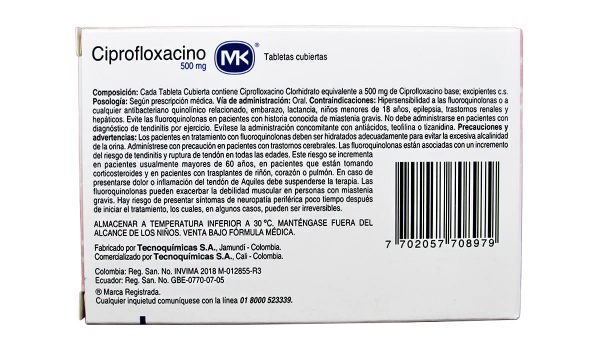 Ciprofloxacino MK 500 mg * 10 tabl. - Imagen 2