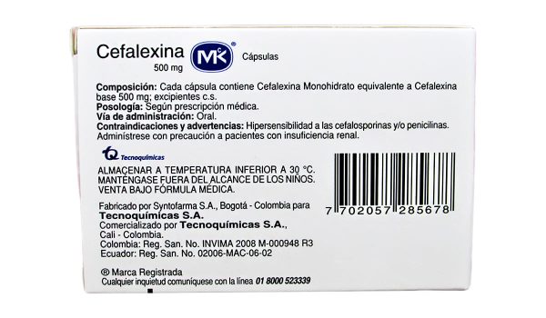 Cefalexina MK 500 mg * 10 caps. - Imagen 2