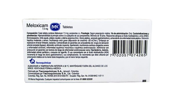 Meloxicam MK 7.5 mg * 10 tabl. TECNOQUIMICAS