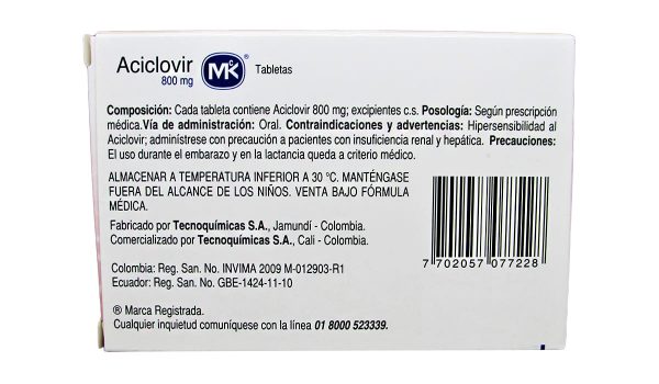 Aciclovir MK 800 mg * 10 tabl. TECNOQUIMICAS