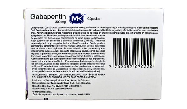 Gabapentin MK 300 mg * 30 caps. - Imagen 2