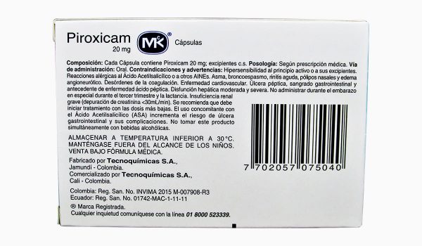 Piroxicam MK 20 mg * 10 caps. - Imagen 2