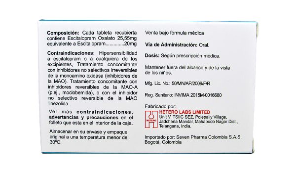 Escitrolam 20 mg * 30 tabl. - Imagen 2