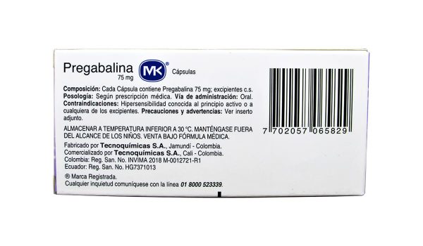 Pregabalina MK 75 mg * 14 caps. - Imagen 2