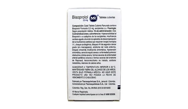 Bisoprolol MK 2.5 mg * 30 tabl. - Imagen 2