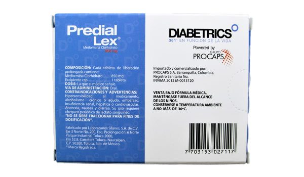 Predial Lex 850 mg * 30 tabl. DIABETRICS