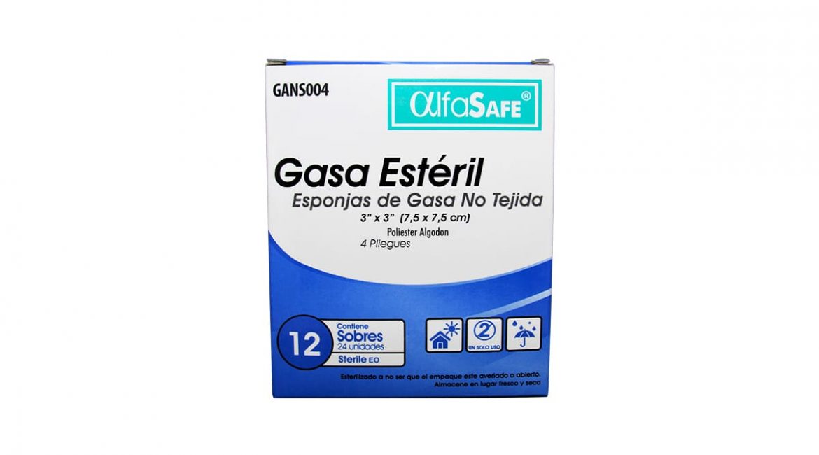 Gasa Esteril 7.5 * 7.5 cm * 12 sobres