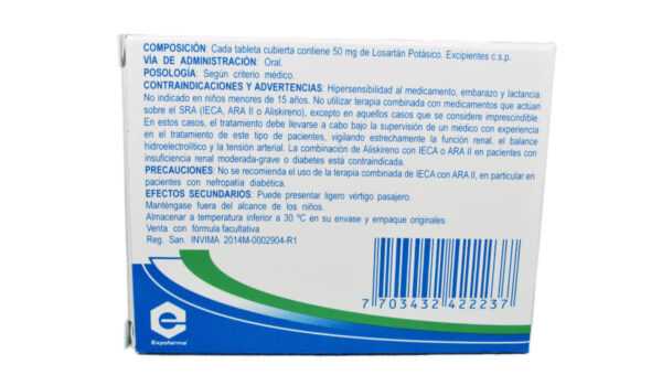 Losartan 50 mg * 30 tabl. EXP - Imagen 2