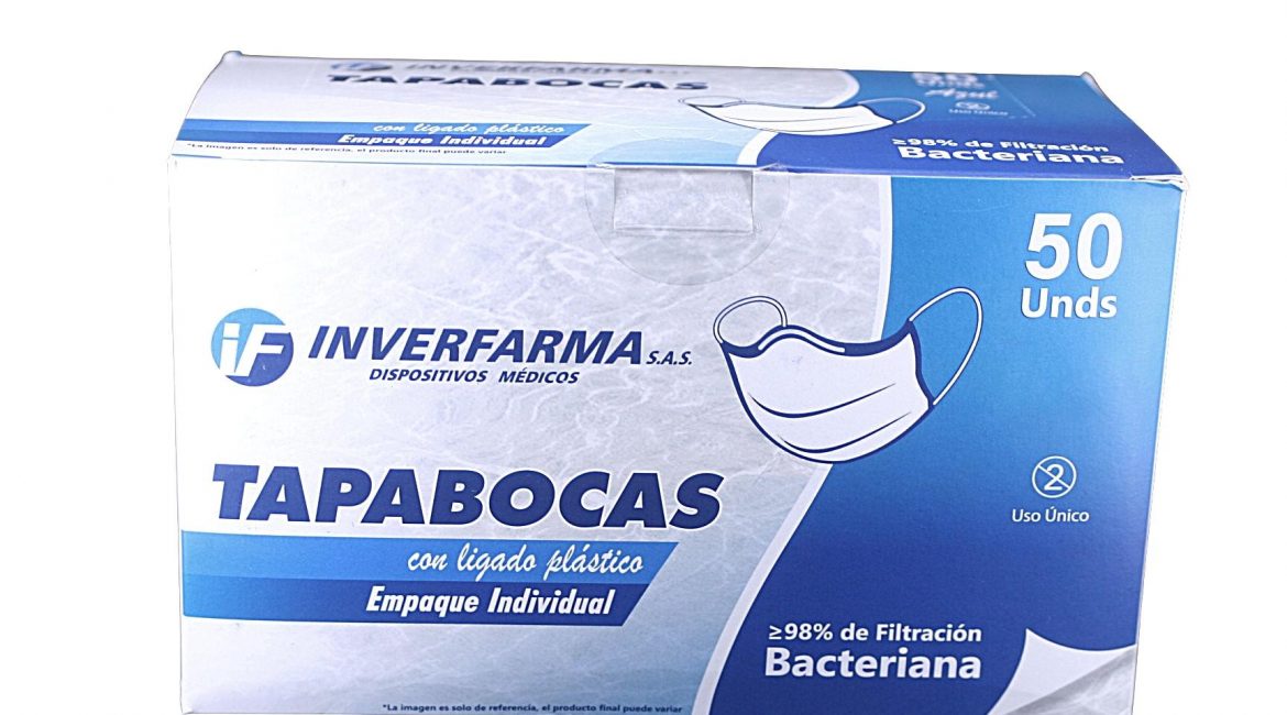 Tapabocas desechable * 50 unds.
