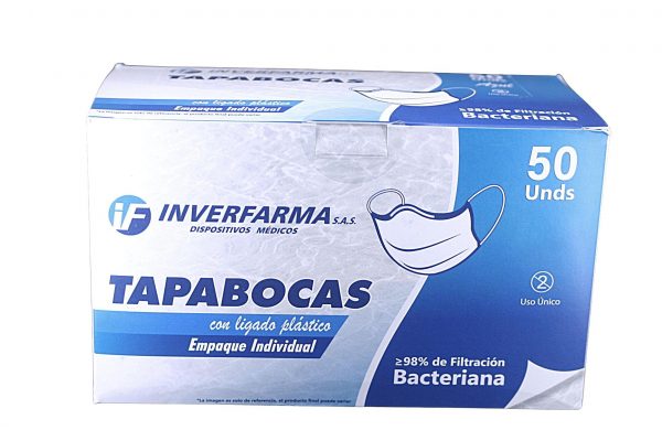 Tapabocas desechable * 50 unds.