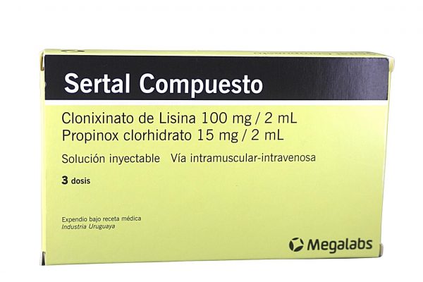 Sertal Compuesto 100/15 mg * 3 amp.